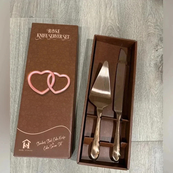 Amazon Other - Copper Cake knife Serving set - wedding Cake Knife and Server Set - rose gold
